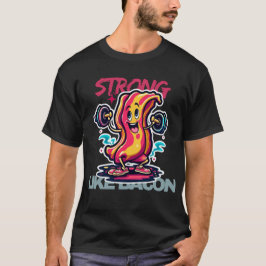 Camiseta Bacon Strong: Tee Gráfico de Barão Potente