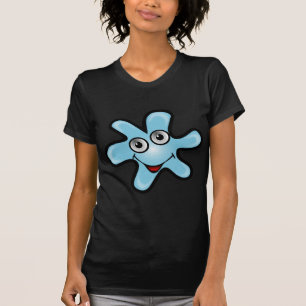 Camiseta bacteria- 156870 bacteria virus feliz sorria azul.