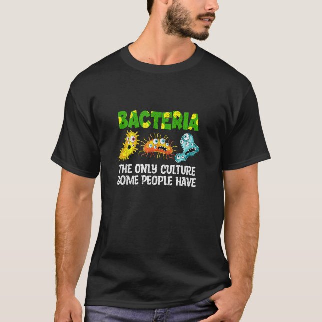 Camiseta Bactéria Cultura Bióloga Laboratório de Microbiolo (Frente)
