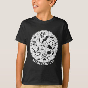Camiseta Bactérias Bacterianas Afastadas Gato-Gato Ciência
