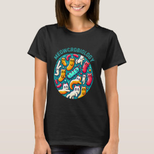 Camiseta Bactérias Gatos Engraçadas Sino de Microbiologia