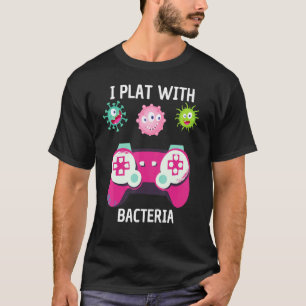 Camiseta Bactérias Vídeo Jogo Jogador Microbiologia