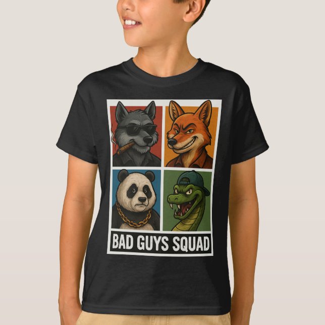 Camiseta Bad Guys Squad – Funny Animal Gang (Frente)