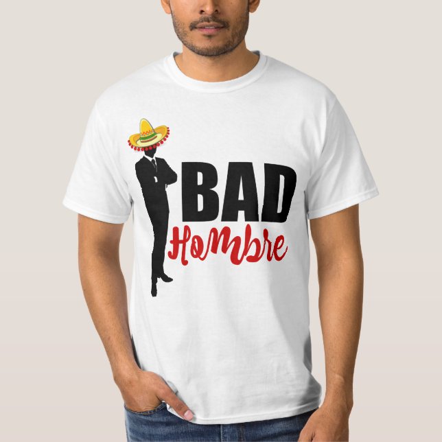 Camiseta Bad Hombre Silhouette e Sombrero (Frente)