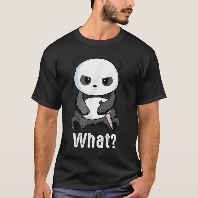 Camiseta Bad Panda Bear With Knife Fighting Panda (Frente)