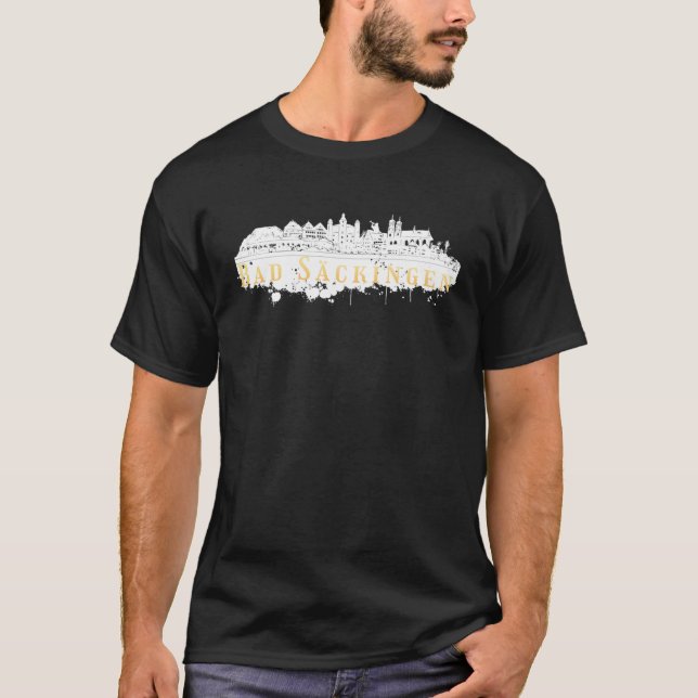 Camiseta Bad Säckingen Germany City Skyline Silhouette Outl (Frente)