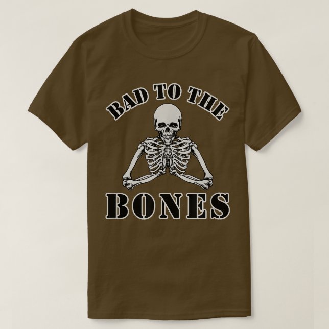 Camiseta Bad to the Bones Funny Halloween  (Frente do Design)