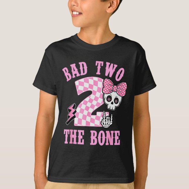 Camiseta Bad Two The Bone Birthday 2 Years Old Nk Checkered (Frente)