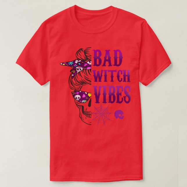 Camiseta Bad Witch Vibes Halloween  (Frente do Design)