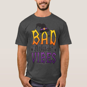 Camiseta Bad Witch Vibes Spooky Witchcrafts Skeleton Peace 