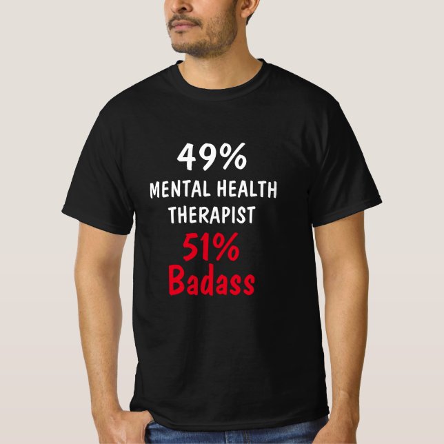 Camiseta Badass da Terapia de Saúde Mental (Frente)