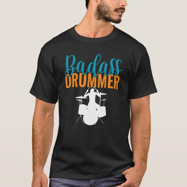 Camiseta Badass Drummer (Frente)