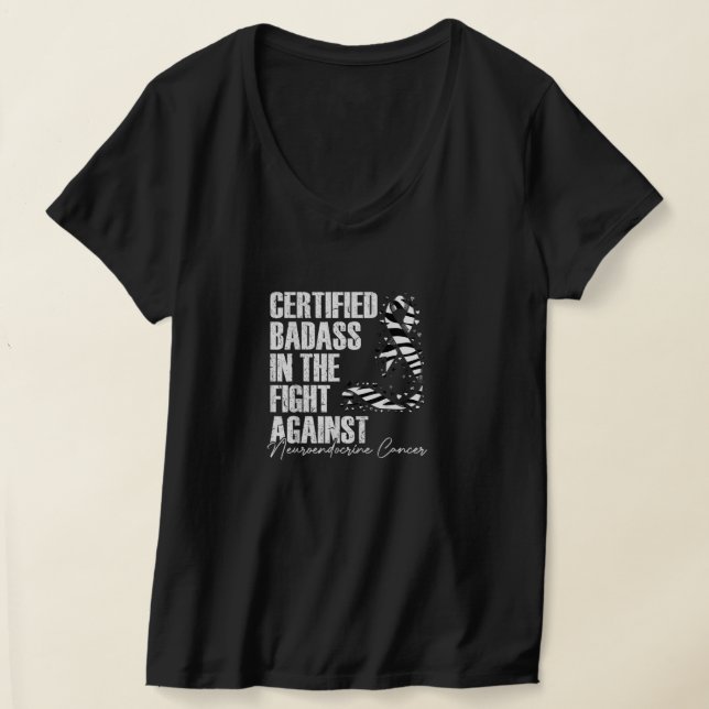 Camiseta Badass Neuroendocrine Cancer Awareness NET Zebra R (Postura )