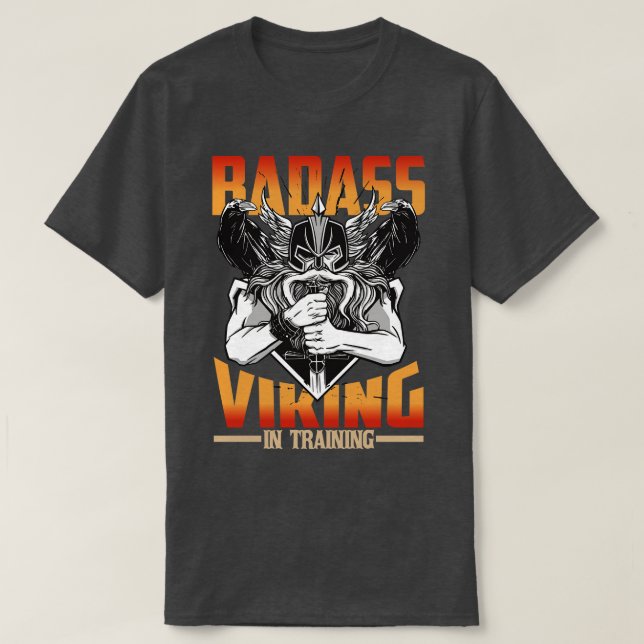Camiseta Badass Viking Treinando Valhalla Norse Fan Vikin (Frente do Design)