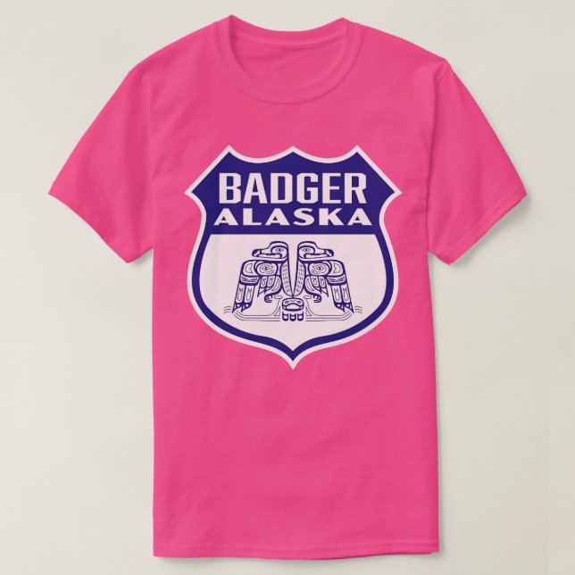 Camiseta Badger Alaska Retro Bird Shield Blue (Frente do Design)