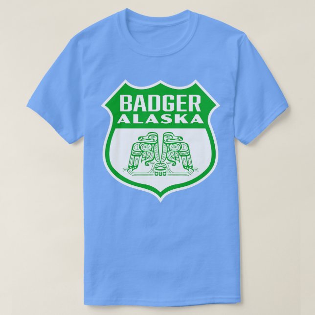 Camiseta Badger Alaska Retro Bird Shield Green (Frente do Design)
