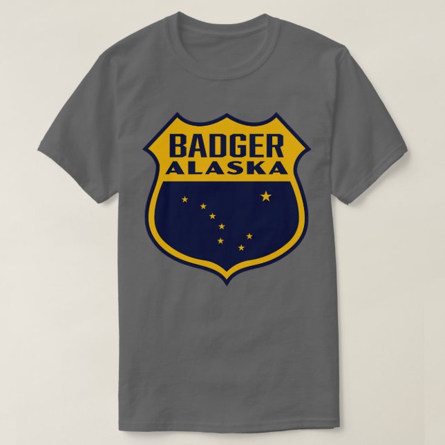 Camiseta Badger Alaska Retro Shield Amarelo (Frente do Design)