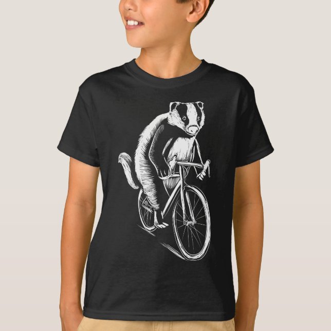 Camiseta Badger Animal Bicycle Clothing Art Cyclist Me pres (Frente)