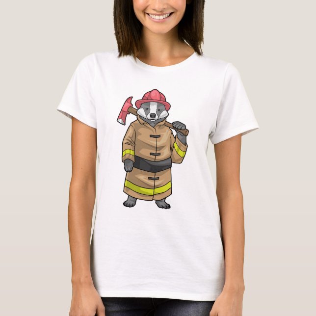 Camiseta Badger Bombeiro Ax Fire (Frente)