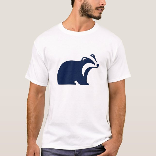 Camiseta Badger Cute Minimalist Silhouette Nature Sellife (Frente)