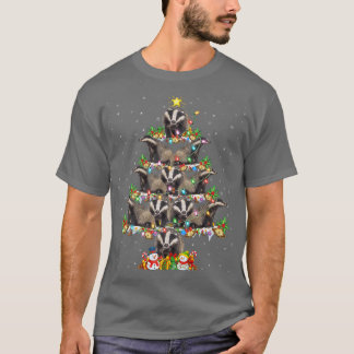 Camiseta Badger Lover Xmas Lighting Papais noeis Badger Nat