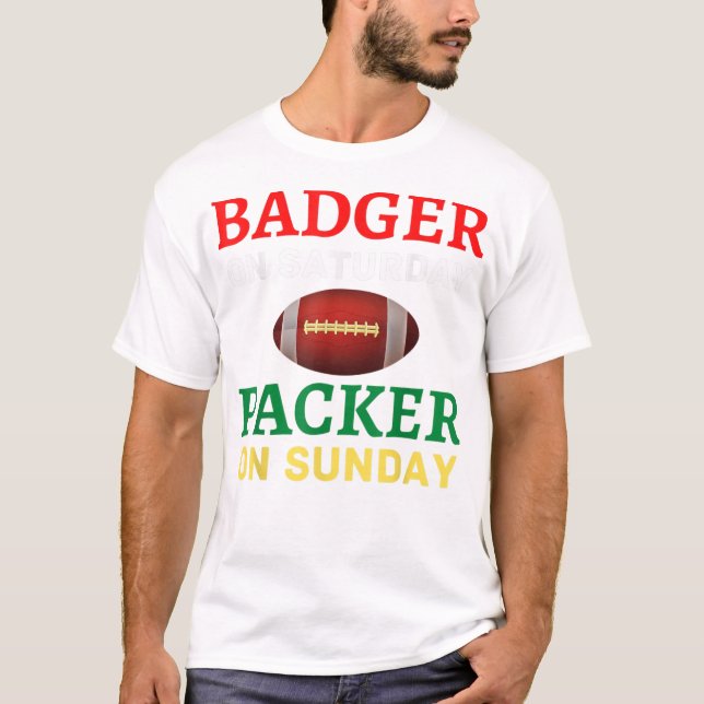 Camiseta Badger No Sábado Packer No Domingo Wis (Frente)