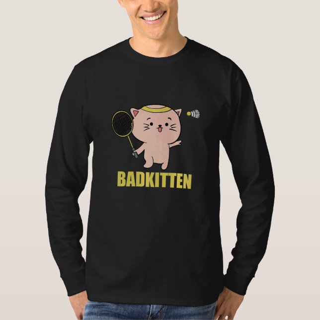 Camiseta Badkitten Badminton Cat Player  (Frente)