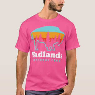 Camiseta Badlands National Park Bison Retro Dakota do Sul