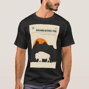 Camiseta Badlands National Park Vintage Posto de Viagem mín