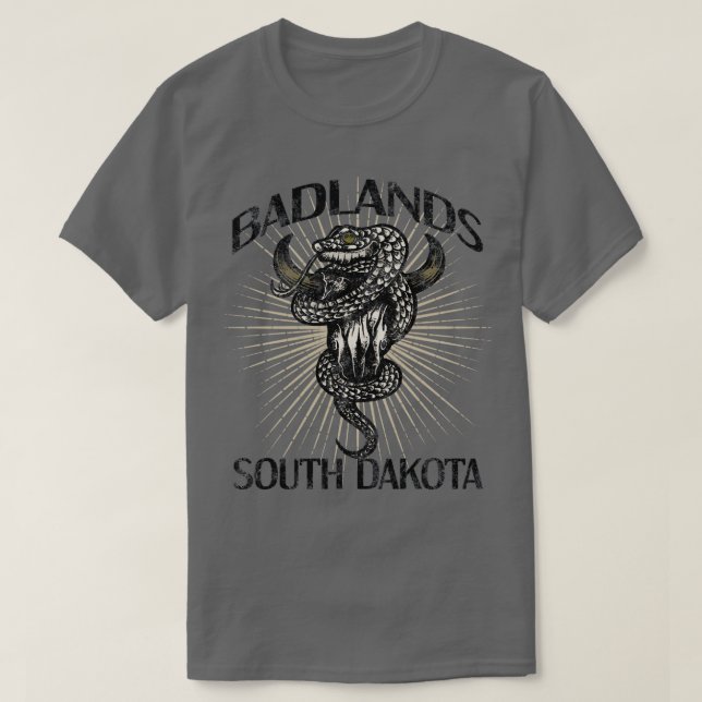 Camiseta Badlands US National Park South Dakota Bison Hikin (Frente do Design)