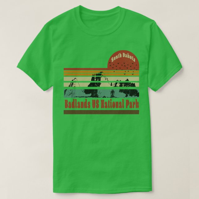 Camiseta Badlands US National Park South Dakota Distingue-s (Frente do Design)