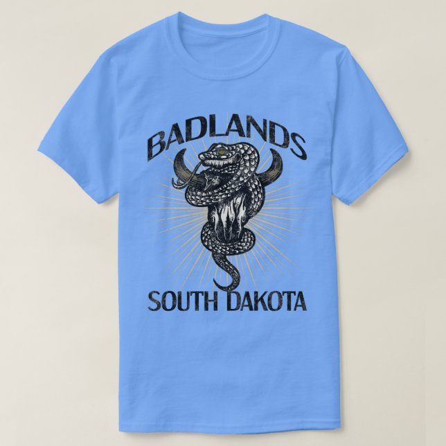 Camiseta Badlands USA National Park Dakota do Sul Bison Hik (Frente do Design)