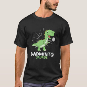 Camiseta Badminto Saurus Rex Birdie Shuttlecock Dinosaur Ba