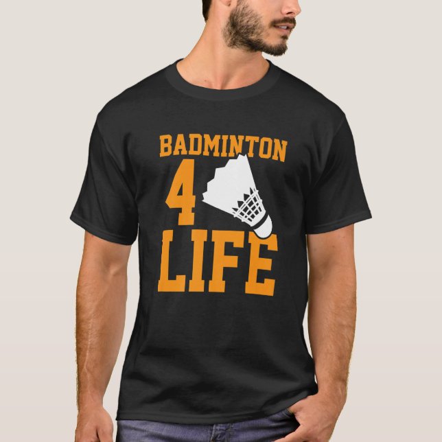 Camiseta Badminton 4 Life Graphic Badminton Player Shuttlec (Frente)