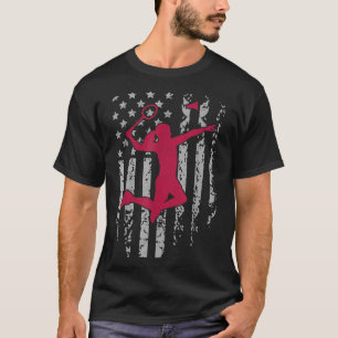 Camiseta Badminton Bandeira Americana Patriótica Escola Sec