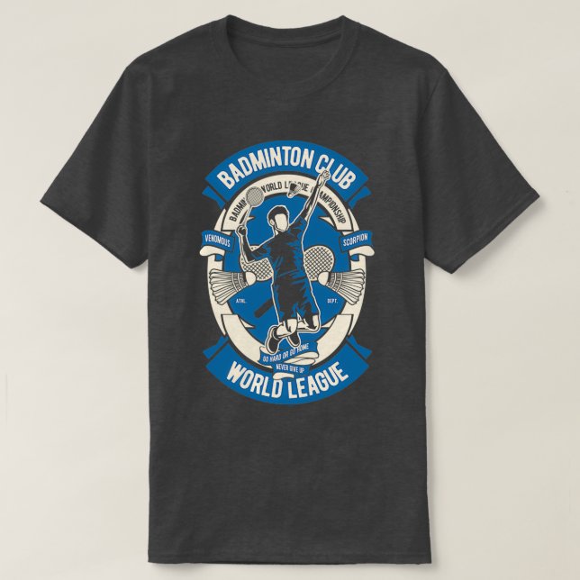 Camiseta Badminton Club Vintage Design T (Frente do Design)