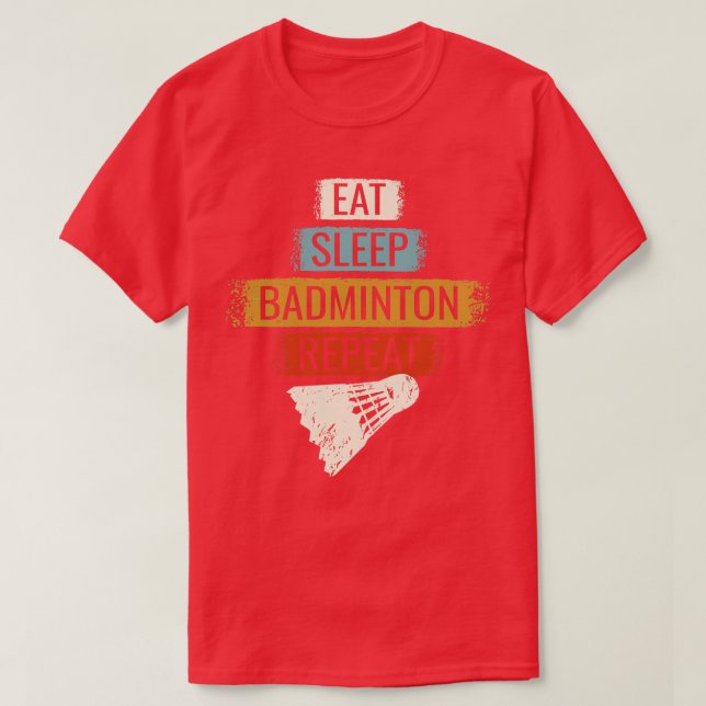 Camiseta Badminton Coma Sleep Badminton Repetir 3 (Frente do Design)