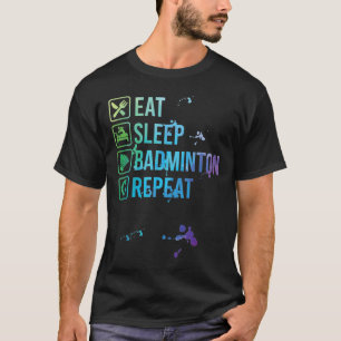 Camiseta Badminton Coma Sono Repetir Presente de Aquarela