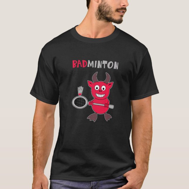 Camiseta Badminton Devil Badminton Player Shuttlecock Espor (Frente)