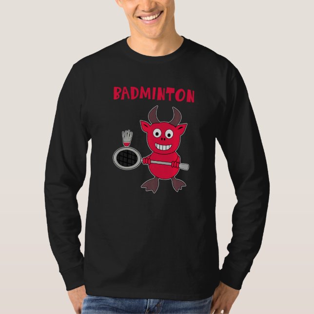 Camiseta Badminton Devil Badminton Player Shuttlecock Espor (Frente)
