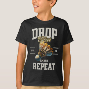 Camiseta Badminton Drop Clear Smash Repetir Shuttle