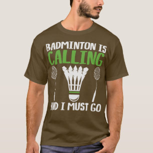 Camiseta Badminton Está Chamando O Jogador Rackets Paddles
