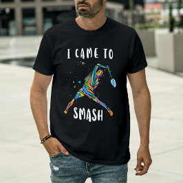 Camiseta Badminton Eu Vim Para Smash Abstrato Atleta
