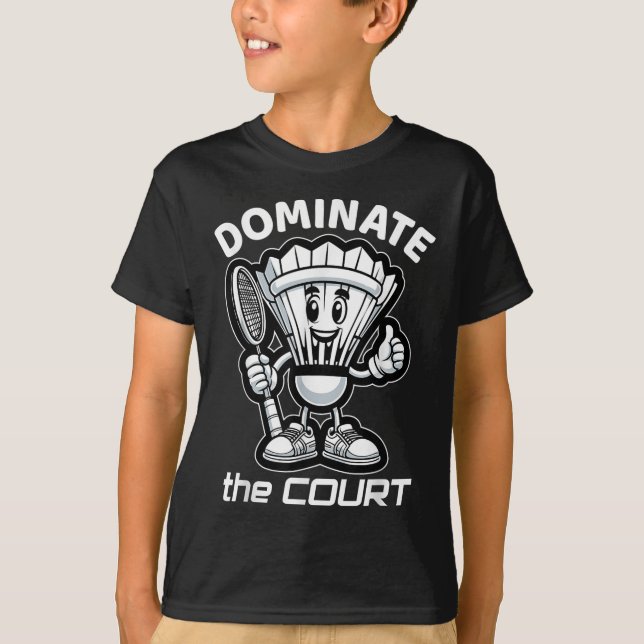 Camiseta Badminton Forever Cartoon Shuttle E Racket Graph (Frente)