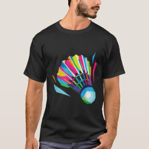 Camiseta Badminton Game Shuttle Esporte Badminton Pop Art