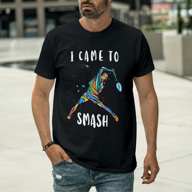 Camiseta Badminton I Came To Smash Abstract Athlete  (Criador carregado)