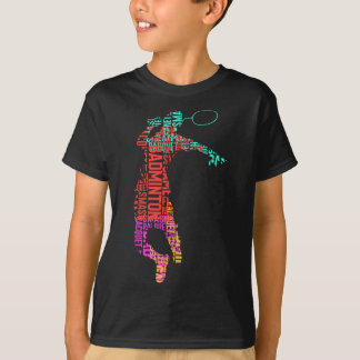 Camiseta Badminton Jogador Colorido Shuttle Racket Badminto