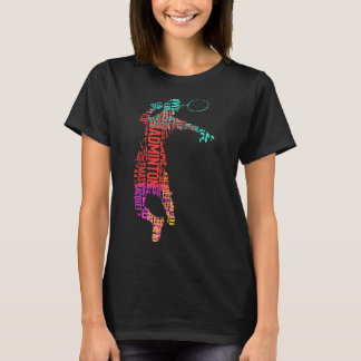 Camiseta Badminton Jogador Colorido Shuttle Racket Badminto