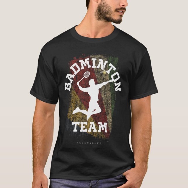 Camiseta Badminton jogador de jogos líquidos das Seychelles (Frente)