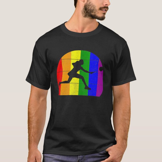 Camiseta Badminton LGBTQ mulheres lésbicas jogadoras de gay (Frente)